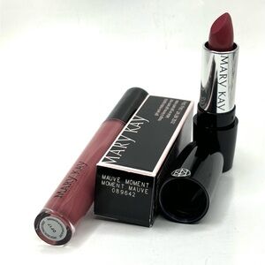 Mary Kay Mauve Moment Gel Semi-matte Lipstick and Unique Mauve Lip Gloss